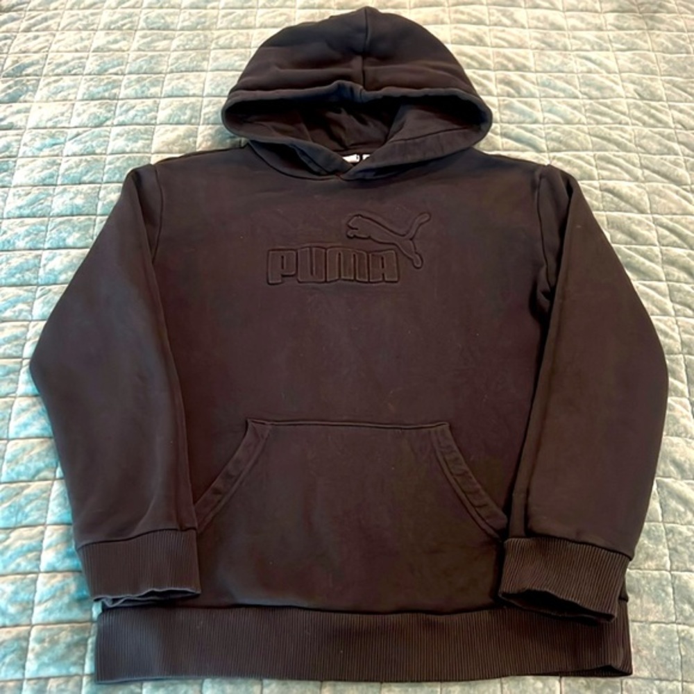 Puma Boys Black Pullover Fleece Sweatshirt - Size Large